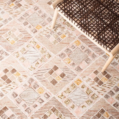 Soho 8' x 10' Pink and Taupe Hand-Tufted Wool Area Rug