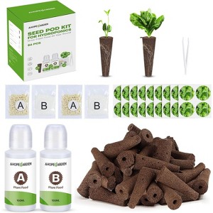 Ahopegarden 86PCS Hydroponic Pods Kit: Grow Anything Herb Kits with 600ml A&B Plant Food, 40 Grow Sponges, 40 Labels, 1 Tweezer Hydroponics Supplies - 1 of 4