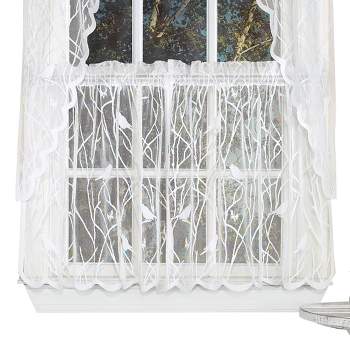 Collections Etc Songbird Lace Window Tier Pair, Single Panel,