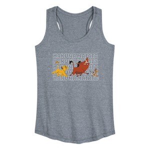 Women's - Disney - Hakuna Matata Outlined Words Graphic Racerback Tank - 1 of 4