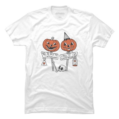 Men's Design By Humans Halloween Pathways By runcatrun T-Shirt