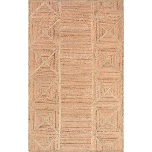 Nuloom Errika Moroccan 5x8 Jute Indoor Area Rug for Dining Room Rug Neutral Rug Living Room Rug Kitchen, Natural/Ivory - 1 of 4