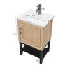 GDFStudio York Indoor/Outdoor Freestanding Magnesium Oxide Bathroom Vanity with Faucet and Ceramic Sink - 3 of 4