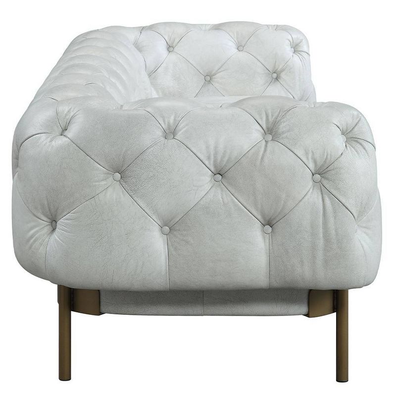 Ragle 96&#34; Sofas Vintage White Top Grain Leather - Acme Furniture, 6 of 9