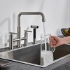 CLIHOME Double Handle Kitchen Sink Faucet with Side Spray And 360 Degree Spout - 3 of 4