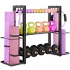 MOEPISY 3-Tier Adjustable Dumbbell Rack Heavy Duty Metal Storage Rack, Dumbbell Weight Rack and Kettlebells Rack - 4 of 4