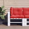 vidaXL - Comfortable Pallet Cushions 3 pcs in Red | Outdoor Fabric Pallet Seat and Back Cushions | Easy-Care Polyester and Hollow Fiber Fillings - 2 of 4