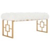 Mera Faux Lamb Bench - FOX6291 - White - Safavieh Couture - 3 of 4