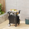 VYNXARIA Outdoor Grill Cart: Durable BBQ Table with Storage, Hooks & Rolling Convenience - 2 of 4