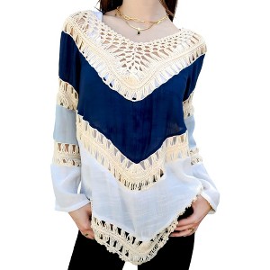 Anna-Kaci Women's V-Neck Crochet Summer Coverups for Everyday Looks - 1 of 4