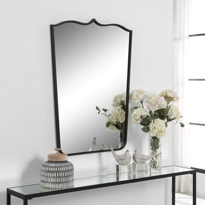 Satin Black Transitional Curved Iron Wall Mirror