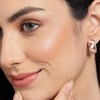 SOHI Women's Pink Marquise Hoop Earrings - 3 of 3