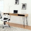 Proman Products Marcus Desk Natural - Proman Products: Steel Frame, Veneer Surface, All Purpose Drawer - 3 of 4