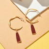 SOHI Women's Red  Enamel Drop Earrings - 2 of 3