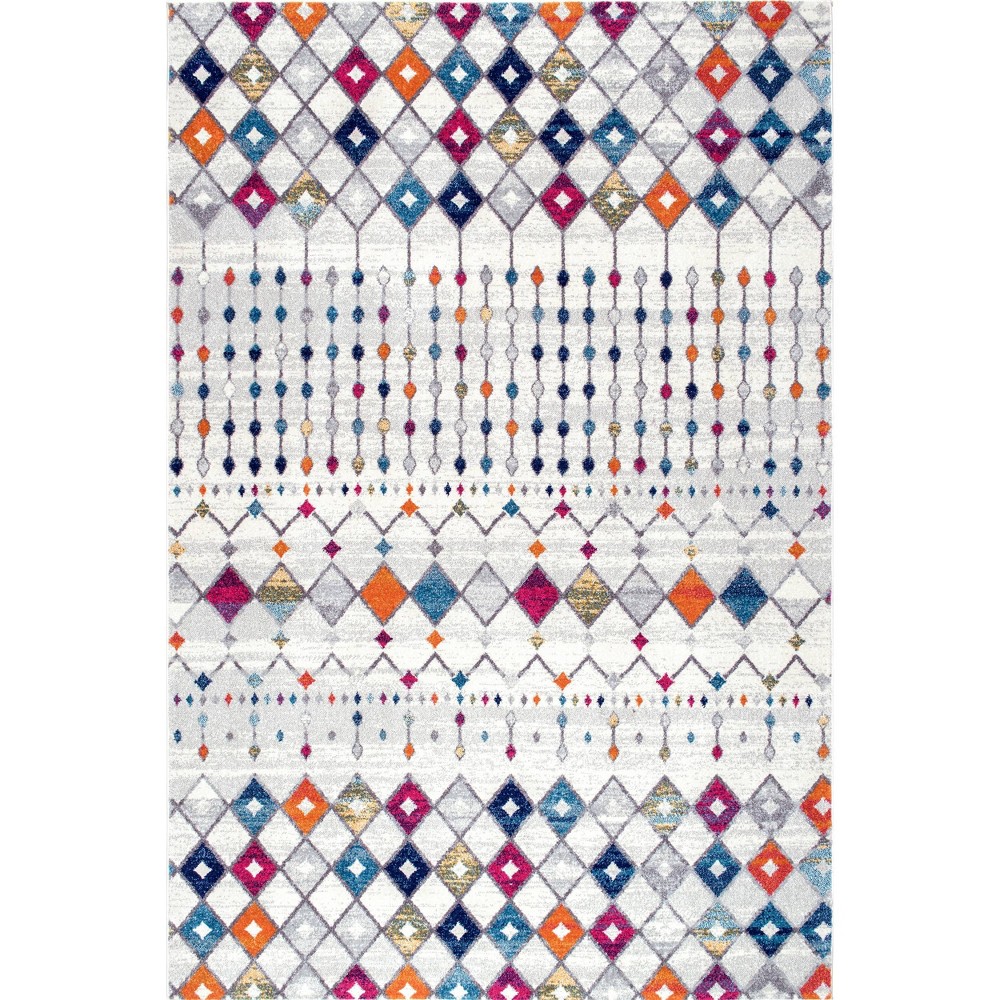 10'x14' Moroccan Blythe Area Rug Light Gray - nuLOOM