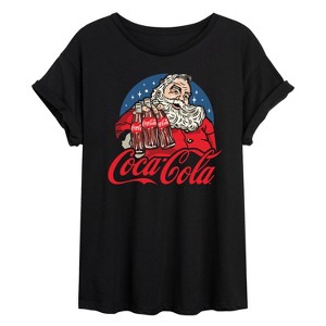 Women's - Coca-Cola - Santa Coke Bottles Oversized Graphic T-Shirt - 1 of 4