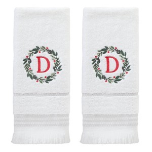 SKL Home 2pk Wreath Monogram Hand Towels "D" - 1 of 4