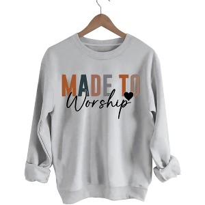 Plus Size Sweatshirts Tops with Crew Neck Long Sleeve Pullover Sweat Shirts Slogan Plus Size Sweatshirts  Faith Worshipper Shirts - 1 of 2