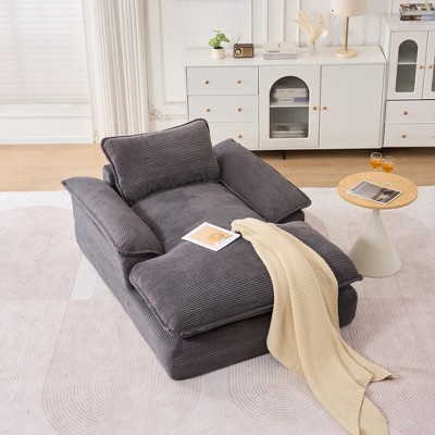 Hrinhom 66.9" W Compression Accent Sofa Chair,Modern Upholstered Sleeper Couch-Gray