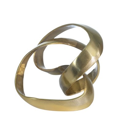 Sagebrook Home Decorative Knot Sculpture - Contemporary Abstract Silver Matte Decor Statue for Home or Office Table Accent