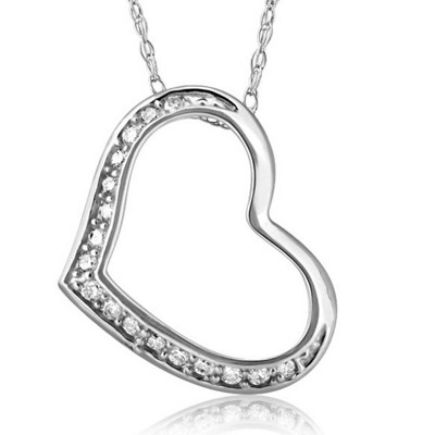 Pompeii3 1/5Ct Diamond Heart Pendant in White, Yellow, or Rose Gold