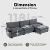 TiramisuBest L Shape Sofa Corduroy Sectional Cloud Couch Double-layer Thick Cushion Ottoman Cup Holder Storage Bags For Living Room - 4 of 4
