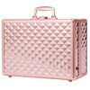 Portable Makeup Case with Mirror Travel Makeup Bag Cosmetic Organizer Box with Locks - 2 of 4