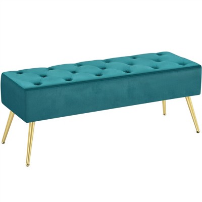 Yaheetech Modern Upholstered Button-Tufted Ottoman Footstool Bench for Bedroom
