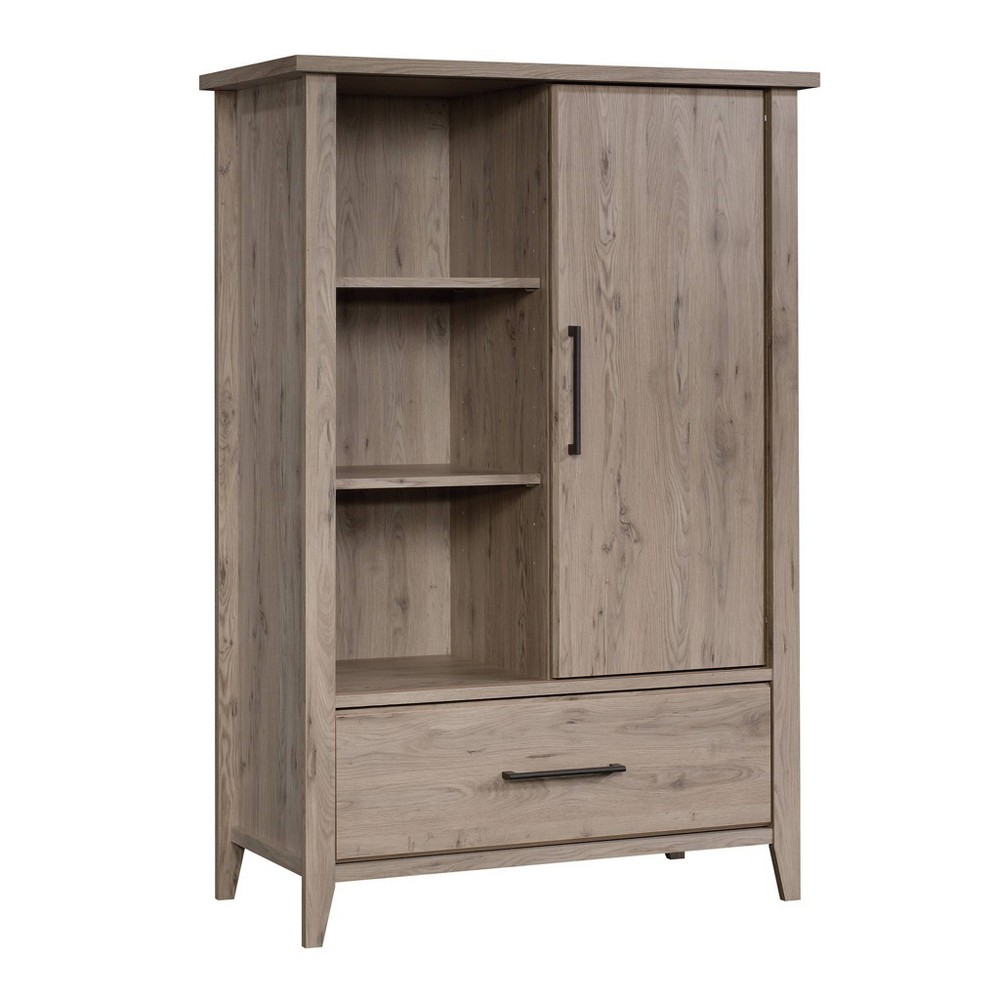 Summit Station Armoire Distressed Gray - Sauder: Sliding Door, 4 Shelves, Metal Runners
