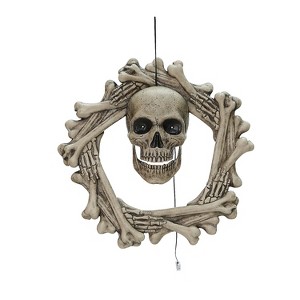 Seasonal Visions 18 in Bone Wreath Animated Decoration  - Off-White - 1 of 4