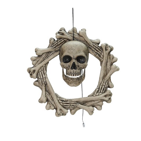 Seasonal Visions 18 in Bone Wreath Animated Decoration  - Off-White - image 1 of 4