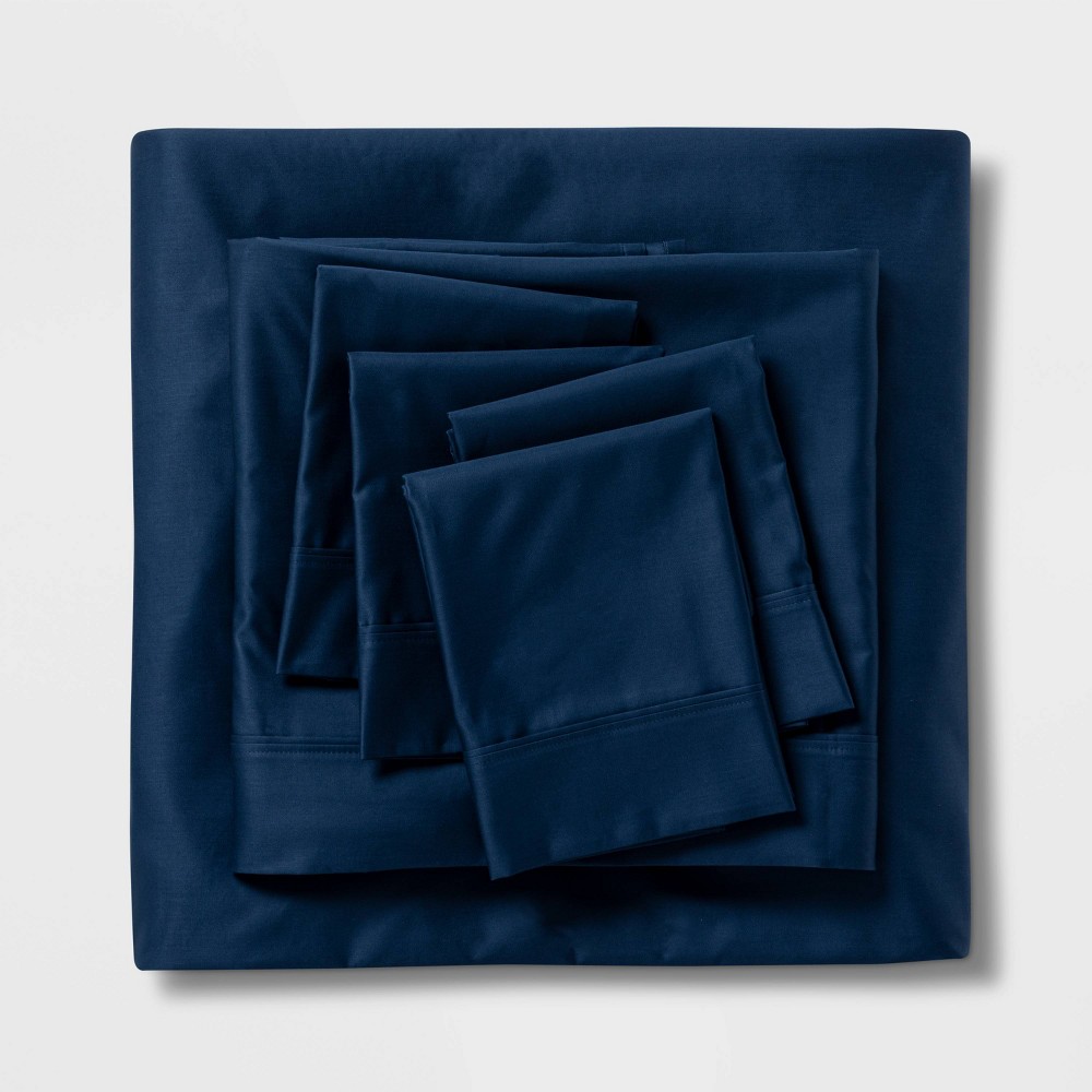 Photos - Bed Linen Queen 6pc 800 Thread Count Solid Sheet Set Indigo - Threshold™: Cotton Sat