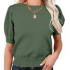 Coolmee Women's Puff Short Sleeve Sweater Tops Fashion Business Casual Knit Crew Neck T Shirts Outfits Work Blouses Clothes - 2 of 3