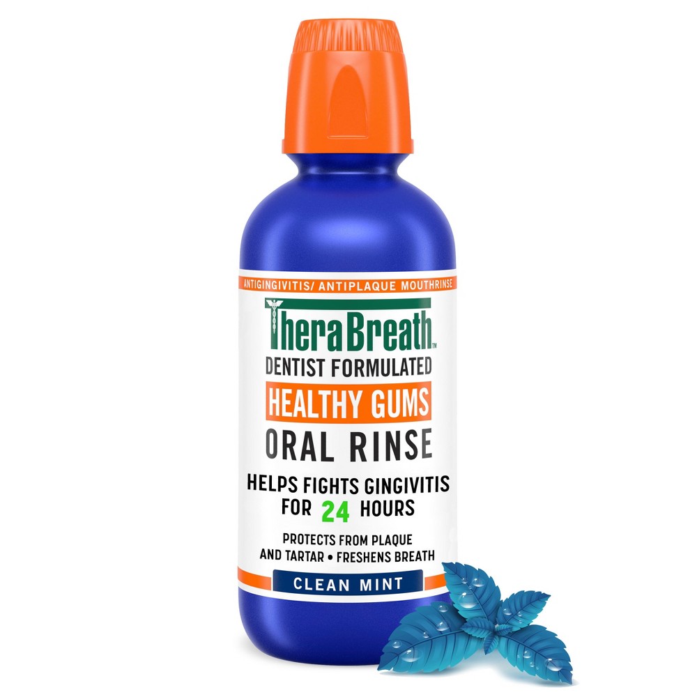 Photos - Toothpaste / Mouthwash TheraBreath Healthy Gums Mouthwash Antigingivitis - Clean Mint - 16 fl oz 