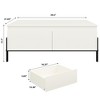 Coffee Table White Center Table Modern Living Room Table with Drawers Rectangle Coffee Table - 2 of 4