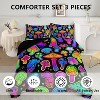 Luupatchy Colorful Mushroom Comforter Set Kids Bedding Set Twin Size with 1 Comforter 2 Pillowcases for  All Season - 2 of 4