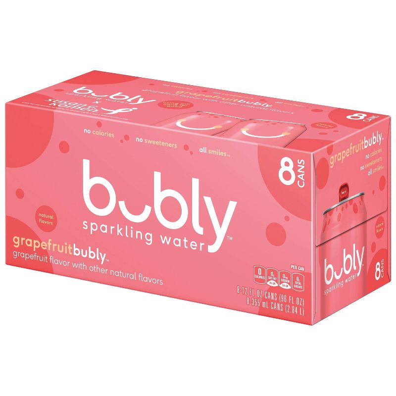 bubly Grapefruit Sparkling Water - 8pk/12 fl oz Cans, 6 of 10