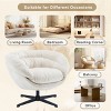 360°Swivel Chenille Accent Chair,Accent Chairs With Arms,Accent Chair With Faux Leather And Black Metal Base Frame -Maison Boucle‎ - 4 of 4