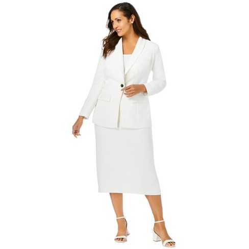 Women plus size white suits sale