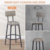 SKRAN Set of 3 Industrial Bar Table and Chairs, Square Pub Table with 2 Stools & Backrest,Counter Height set for Dining Room Small Space - 4 of 4
