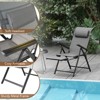 Tangkula Folding Patio Chairs Set of 2 Lounge Chairs w/ 10-Level Adjustable Backrests - 4 of 4