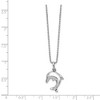 Black Bow Jewelry Diamond Dolphin Necklace in Rhodium Plated Sterling Silver, 18-20 Inch - 2 of 4