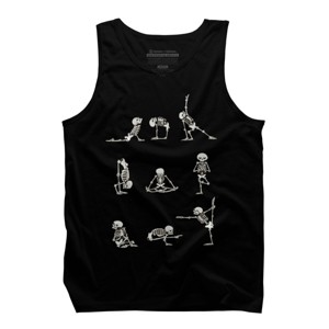 Men's Design By Humans Skeleton Yoga By huebucket Tank Top - 1 of 4
