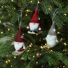 NORTHLIGHT 3ct Skiing Gnome Christmas Ornament Set 4" - Red/Gray - image 4 of 4