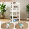 5-Tier Kitchen Storage Carts,Trolley with 4 Hooks,Rolling Utility Cart Load-bearing 40KG Storage Rack Shelves for Home Bathroom Office - 3 of 4