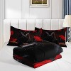 Boersma Panther Comforter Set Full – Black & Red Rose Floral Bedding with 3D Cheetah Leopard Design, Vibrant Quilt with 2 Pillowcases for Couples - 4 of 4