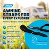 Camco 42503 Universal Fit Adjustable 12 Inch Replacement Awning Strap Set with Metal D-Ring for Awning Arms and Cinching Systems, Black - 2 of 4