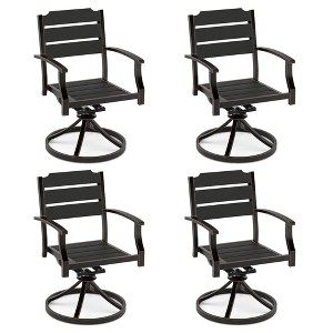 Arceso Outdoor Dining Chair Set, Swivel Rocking Patio Chairs, HDPE Seat with Aluminum Frame Patio Dining Chairs, Outdoor Chairs with Armrest - 1 of 4