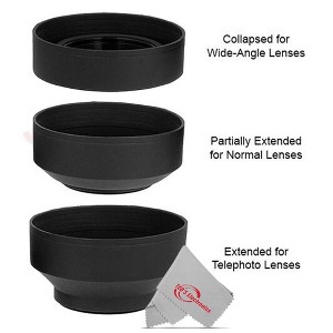 Vivitar 58mm Soft Rubber Collapsible Lens Hood For Canon DSLR Cameras - 1 of 4