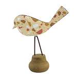 Home Decor Terrazzo Bird On Stand  -  One Figurine 5 Inches -  Mother's Day  -   -  Metal  -  Multicolored